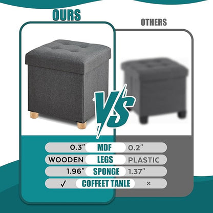 BRIAN & DANY Ottoman with Storage, Square Storage Ottoman - Image 4