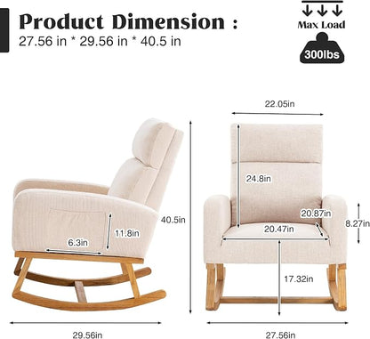 HCHAIRH Rocking Chair Nursery, Nursing Rocker Chairs - Image 2