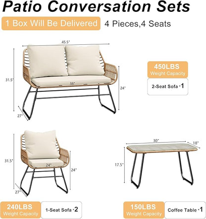 LEX CRAFT 4-Piece Outdoor Patio Furniture Set - Image 6