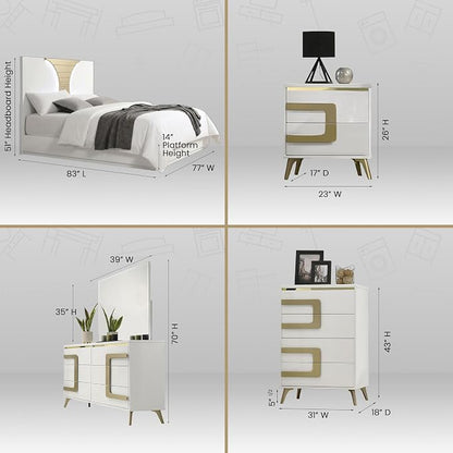 Kings Brand Furniture Claire 6-Piece King Size Bedroom Set - Image 6