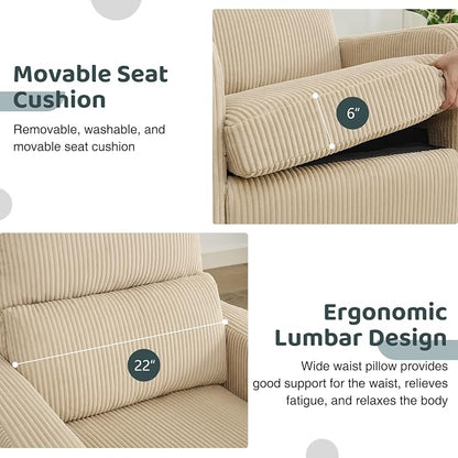 Swivel Rocker Recliner, Oversized Manual Nursery Glider Rocking Recliner Chair - Image 5
