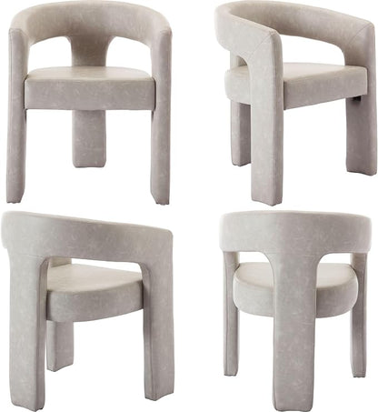 BESTANO Set of 2 Modern PU Leather Upholstered Dining Chairs - Image 7