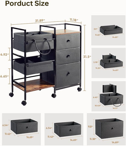 2-in-1 Baby Diaper Caddy Organizer and Storage-3 Tier Rolling Baby Cart - Image 2