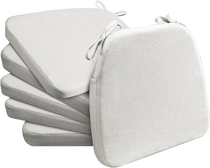 AAAAAcessories D-Shaped Chair Cushions, Machine-Washable Cover, Natural Linen by AAAAAcessories