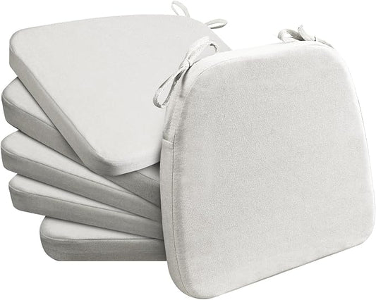 AAAAAcessories D-Shaped Chair Cushions, Machine-Washable Cover, Natural Linen by AAAAAcessories