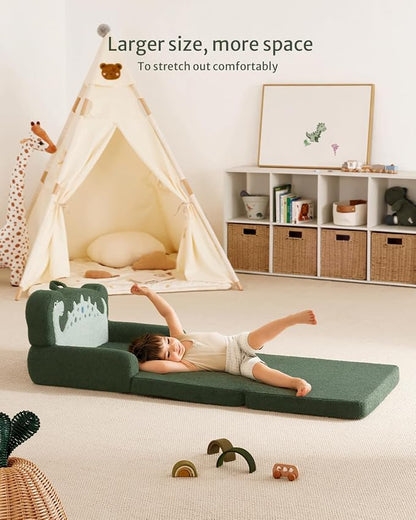 Blissful Diary Kids Couch, 2-in-1 Soft Toddler Couch Fold Out, Toddler Chair - Image 4