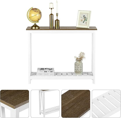 ChooChoo Farmhouse Console Table, Rustic Vintage Narrow Sofa Table - Image 5