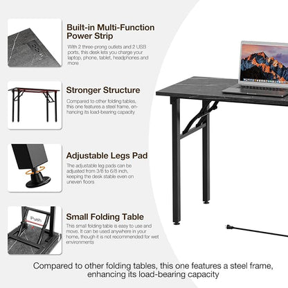 TEMI Small Computer Desk Folding Table - Image 8