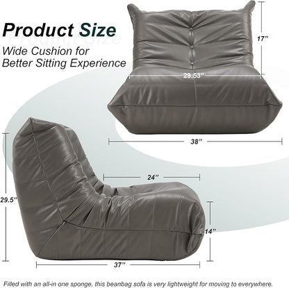Hobestluk Giant Bean Bag Chair Lazy Floor Sofa, Memory Foam Fireside Sofa - Image 2