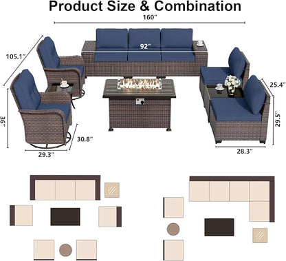ALAULM 10 Pieces Patio Furniture Set - Image 6