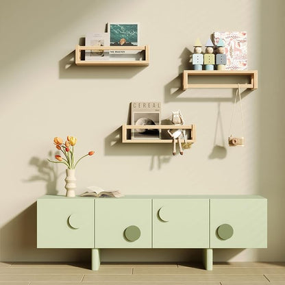 TidyCorner Upgraded Thick Floating Shelves, Solid Wood Bookshelf - Image 9