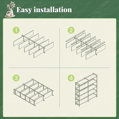 Huuger 5 Tier Bookshelf, Display Bookshelf - Image 9
