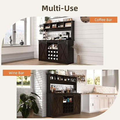 4ever2buy Farmhouse Coffee Bar Cabinet - Image 7