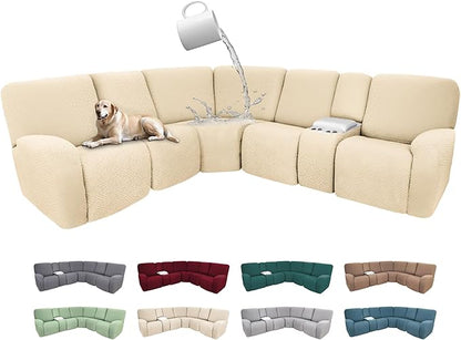 100% Waterproof Sectional Recliner Couch Covers by ROFASVCO