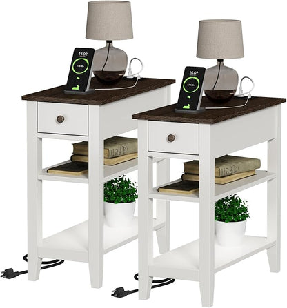 ChooChoo Farmhouse end Table Living Room Set of 2, Sofa Side Table Living Room by ChooChoo