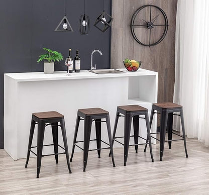 HAOBO Home 24" Backless Metal Counter Stool Height Bar Stools, Barstools - Image 9