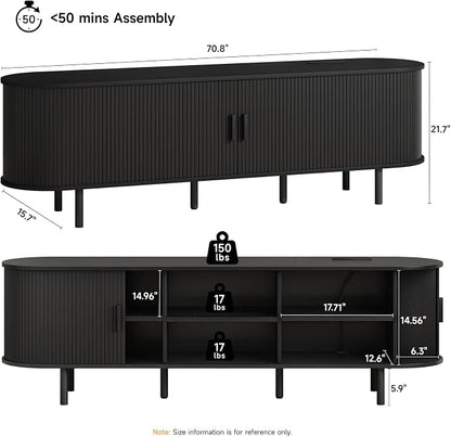 ONBRILL 70.8" TV Stand with Power Outlet - Image 2