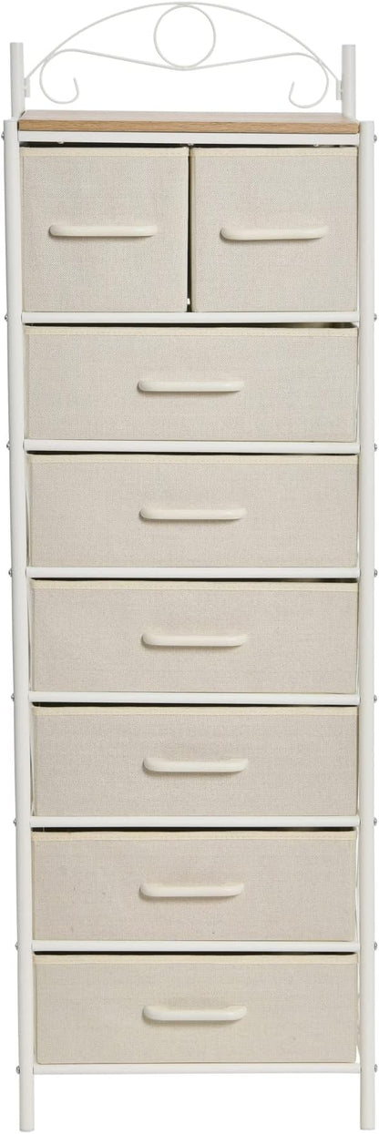 Household Essentials Coastal Oak and Iron 8-Drawer Dresser Tower - Image 4