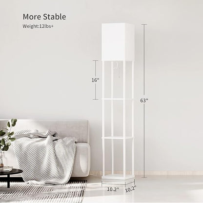 SUNMORY Floor Lamp with Shelves, Modern Square Standing Lamp with 3 Color - Image 7