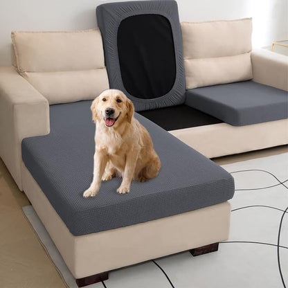 Water Repellent L Shaped Couch Covers, Sofa Seat Cushion Slipcovers, Stretch - Image 3