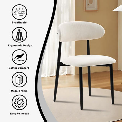 UVV Dining Chairs Set of 2, Metal Kitchen Chairs - Image 8