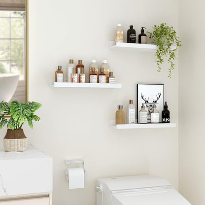 Floating Shelves for Wall, 16 inch Wood Floating Shelves Set of 2, Picture - Image 6