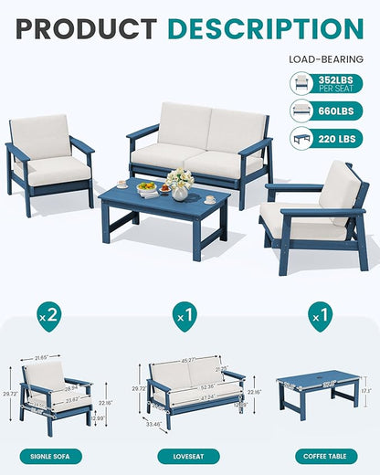 SERWALL HDPE Patio Furniture Set - Image 5