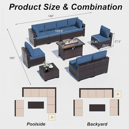 ALAULM 10 Pieces Patio Furniture Set - Image 7
