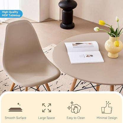 5-Piece Round Dining Table Set, Small 31.5" Kitchen Table Chairs Set of 4 Space - Image 3