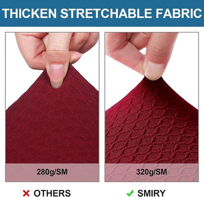 Smiry Waterproof Seat Covers for Dining Room Chairs Set of 6, Stretch Jacquard - Image 4