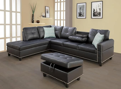 Wakefit Sectional Sofa Couch, Modern 4-Seaters Living Room Furniture Sets by Wakefit