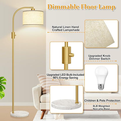 Nintiue Upgraded Modern Arc Dimmable Tall Standing Floor Lamp - Image 4