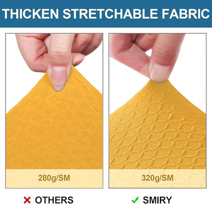 Smiry Waterproof Seat Covers for Dining Room Chairs Set of 8, Stretch Jacquard - Image 4