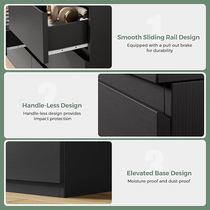 Jocoevol Modern Black 7 Drawer Dresser - Image 6