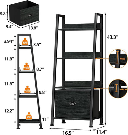 Furologee 4-Tier Ladder Shelf, Ladder Bookshelf - Image 3