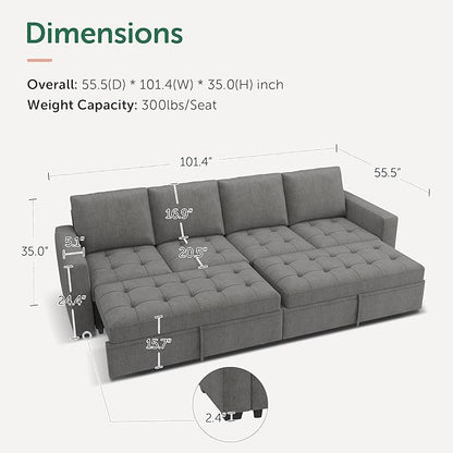 HONBAY Modular Sectional Sleeper Sofa - Image 2