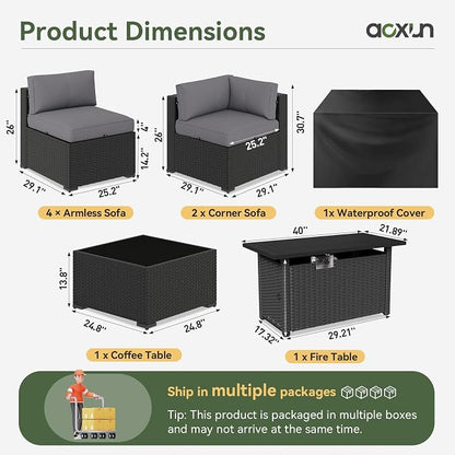 Aoxun 8 Piece Patio Furniture Set - Image 2