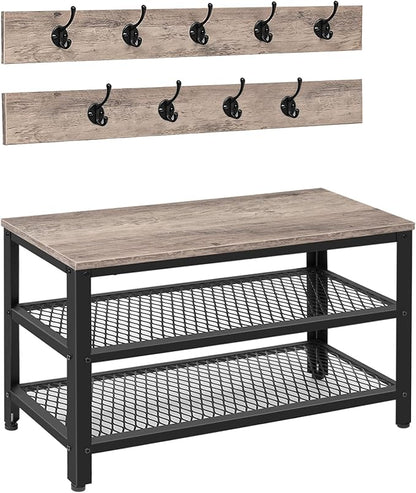 HOOBRO Hall Tree Entryway Storage Bench, Coat Rack Shoe Bench, Shoe Rack by HOOBRO