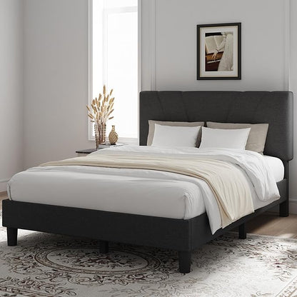 Novilla Queen Bed Frame with Headboard, Bed Frame Queen Size with Wood Slats - Image 3