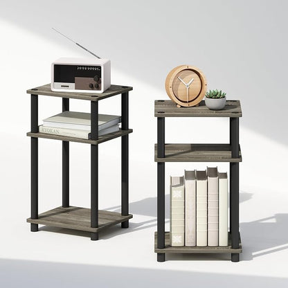 Furinno Just 3-Tier Turn-N-Tube Open Storage Nightstand, Plastic Poles - Image 6