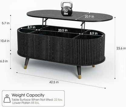 42.5" Oval Lift Top Coffee Table - Image 2