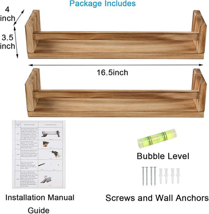 JORIKCHUO Nursery Book Shelves, Kitchen Spice Rack, or Rustic Wall Mounted - Image 6