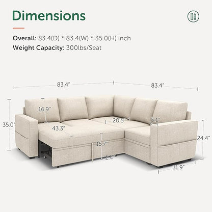 HONBAY Modular Sectional Sleeper Sofa - Image 2
