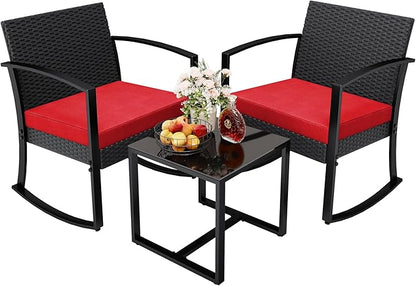 Greesum 3 Piece Patio Furniture Set, All-Weather Imitation Rattan Conversation by BuynowfromGreesum