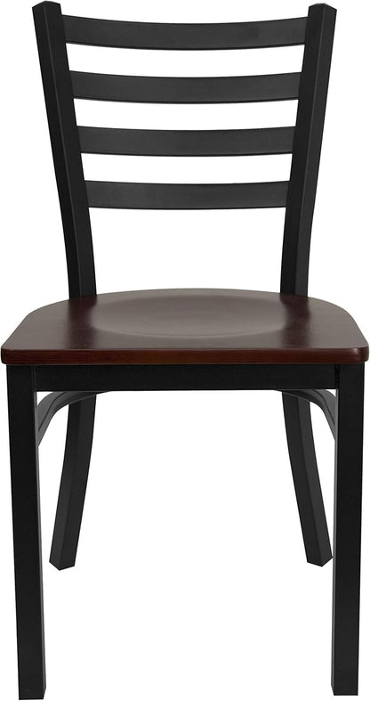 Flash Furniture 2 Pack HERCULES Series Black Ladder Back Metal Restaurant Chair - Image 5