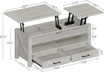 Seventable Coffee Table, 47.2" Lift Top Coffee Table - Image 3