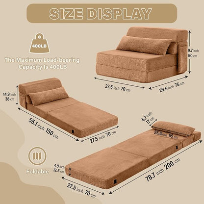 Tiita Convertible Folding Sofa Bed Single Size - Image 2