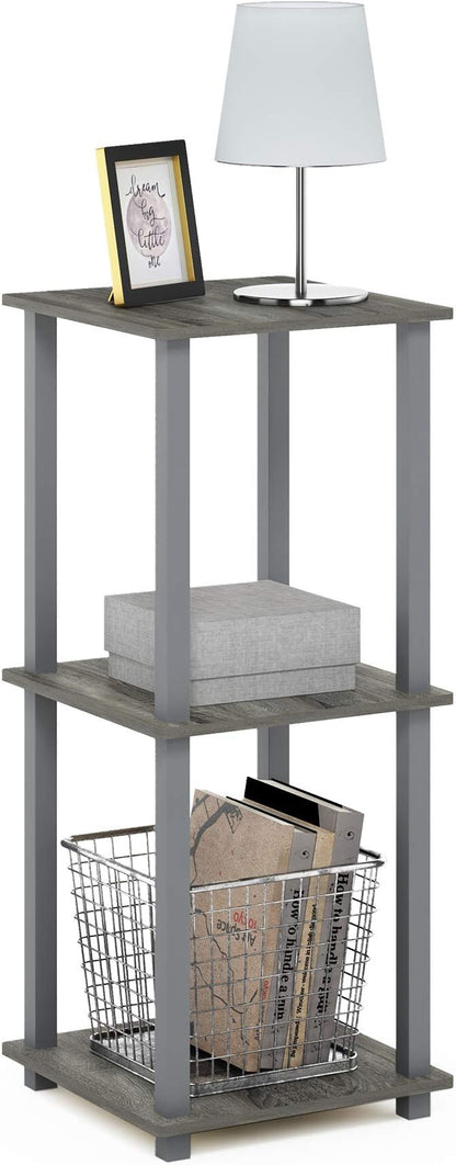 Furinno SIMPLISTIC Side Table Set of 2, 2-Tier Square Modern End Table - Image 7