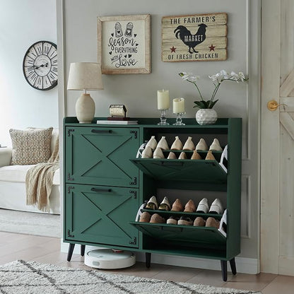 Barnyatoh Shoe Storage Cabinet, Farmhouse Shoe Organizer by Barnyatoh