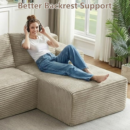96" Cloud Sectional Couch U-Shaped Chaise - Image 4